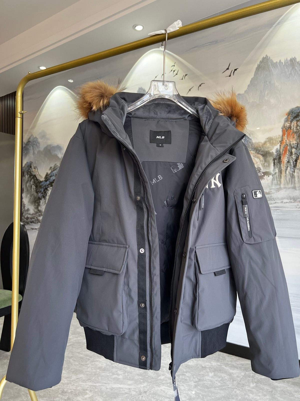 MLB New York Yankees Hooded Parka with Fur-Look Trim