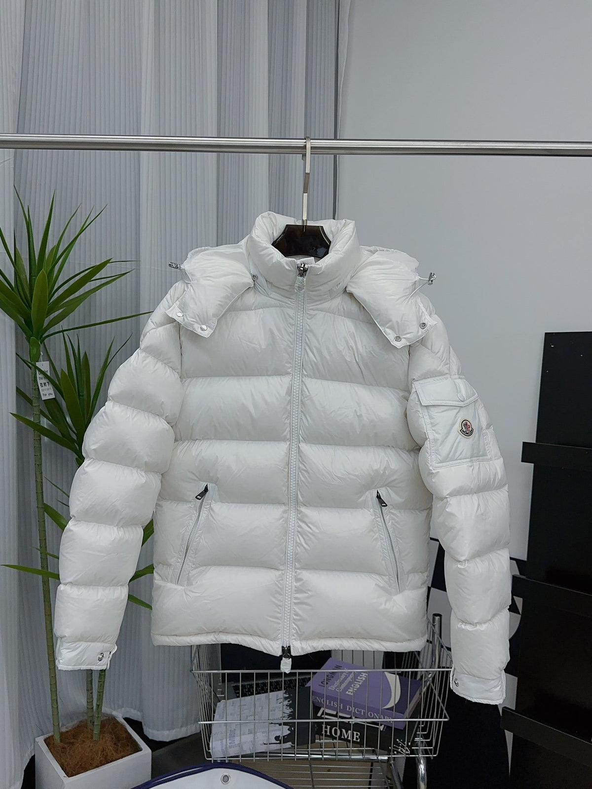 Moncler Maya Glossy Hooded Puffer Jacket