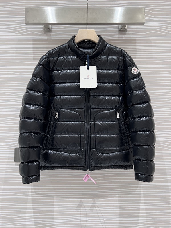 Moncler Acorus Lightweight Stand-Collar Down Jacket – Black