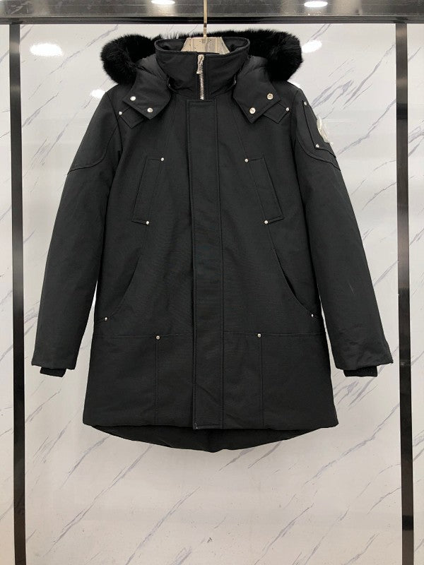 Moose Knuckles Men's Long Hooded Parka – Black