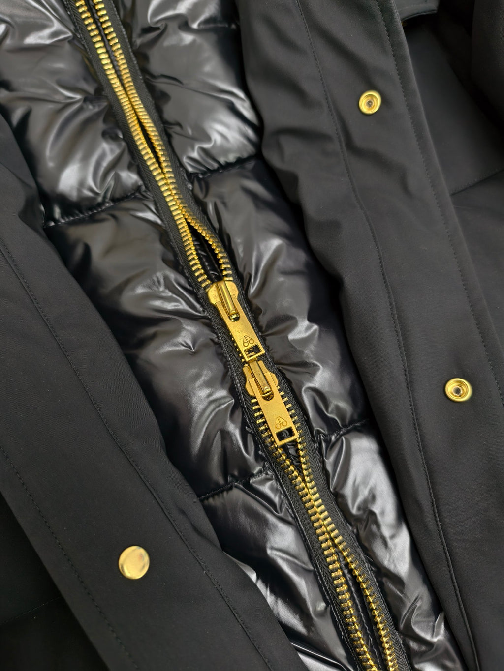 Moose Knuckles Hooded Parka with Gold-Tone Hardware – Black