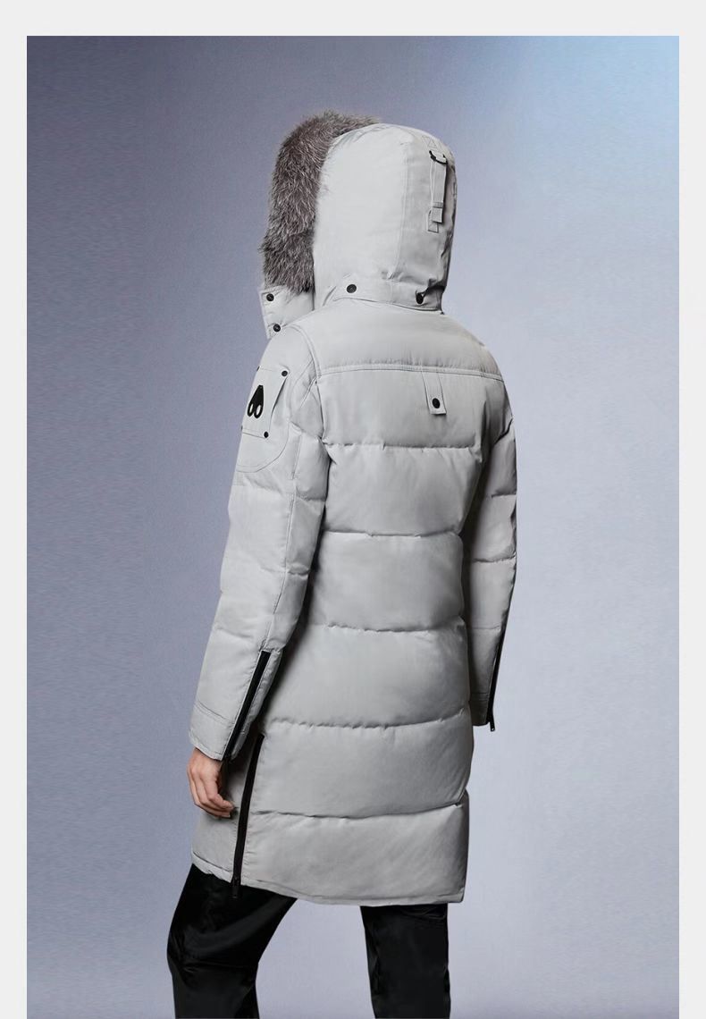 Moose Knuckles Women's Long Hooded Puffer Coat with Fur-Look Trim