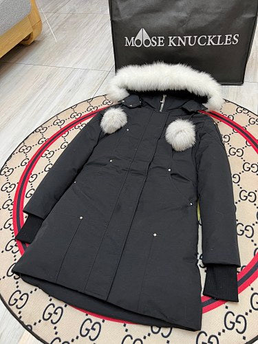 Moose Knuckles Women’s Long Hooded Puffer Coat – Style 01
