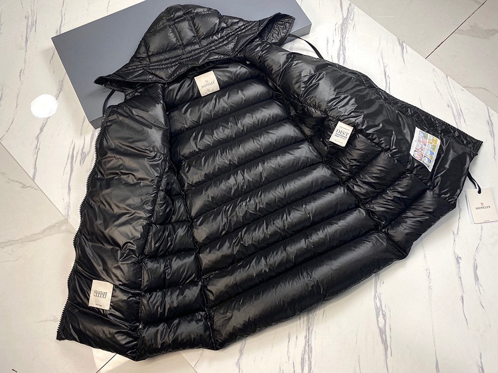 Moncler Long Hooded Down Puffer Jacket – Black