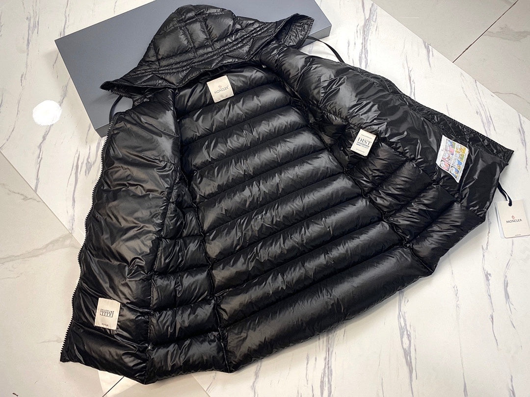 Moncler Long Hooded Down Puffer Jacket – Black