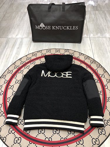 Moose Knuckles Hooded Sherpa-Style Zip Jacket – Black