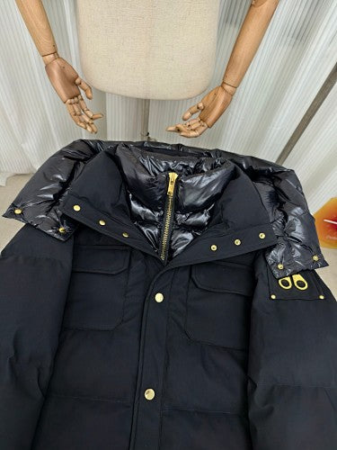 Moose Knuckles Hooded Parka with Gold-Tone Hardware – Black