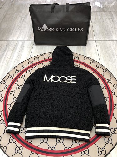 Moose Knuckles Hooded Sherpa-Style Zip Jacket – Black