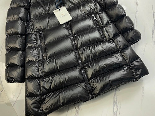 Moncler Long Hooded Down Puffer Jacket – Black