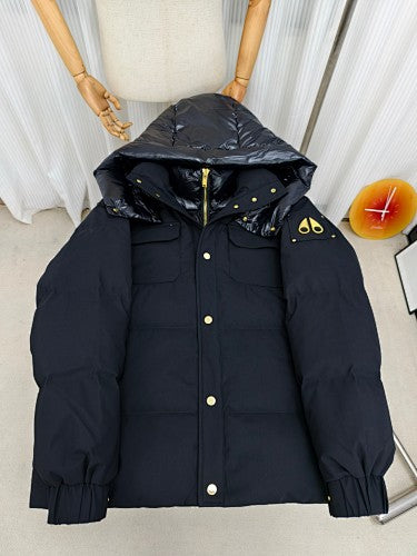 Moose Knuckles Hooded Parka with Gold-Tone Hardware – Black