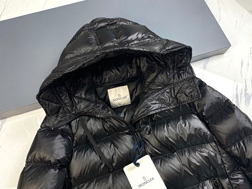 Moncler Long Hooded Down Puffer Jacket – Black