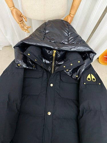 Moose Knuckles Hooded Parka with Gold-Tone Hardware – Black