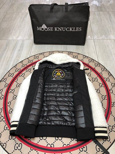 Moose Knuckles Hooded Sherpa-Style Zip Jacket – Black