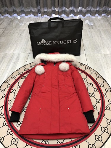 Moose Knuckles Women’s Long Hooded Puffer Coat – Style 01