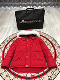 Moose Knuckles Short Hooded Parka with Fur-Look Trim