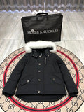 Moose Knuckles Men's Short Hooded Parka with Fur-Look Trim