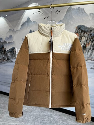 The North Face Colorblock Puffer Jacket – Brown & Cream