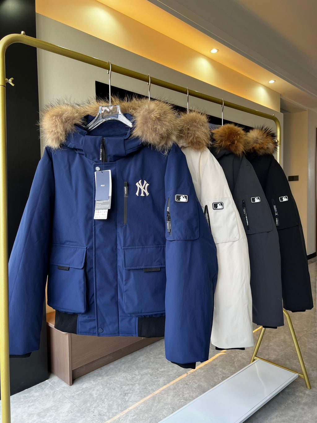 MLB New York Yankees Hooded Parka with Fur-Look Trim