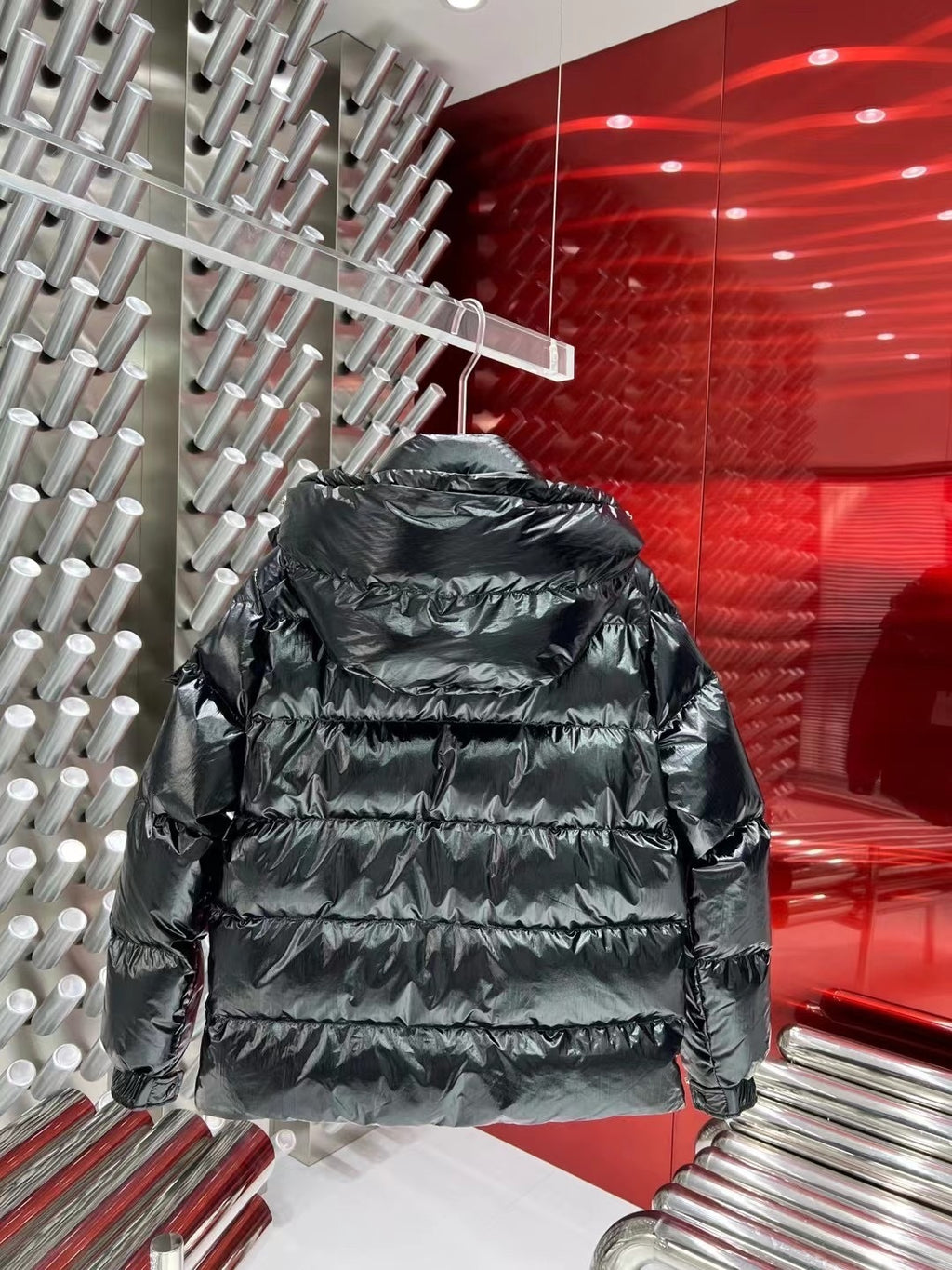 Moncler 70th Anniversary Hooded Puffer Jacket with Dual Logo Patch