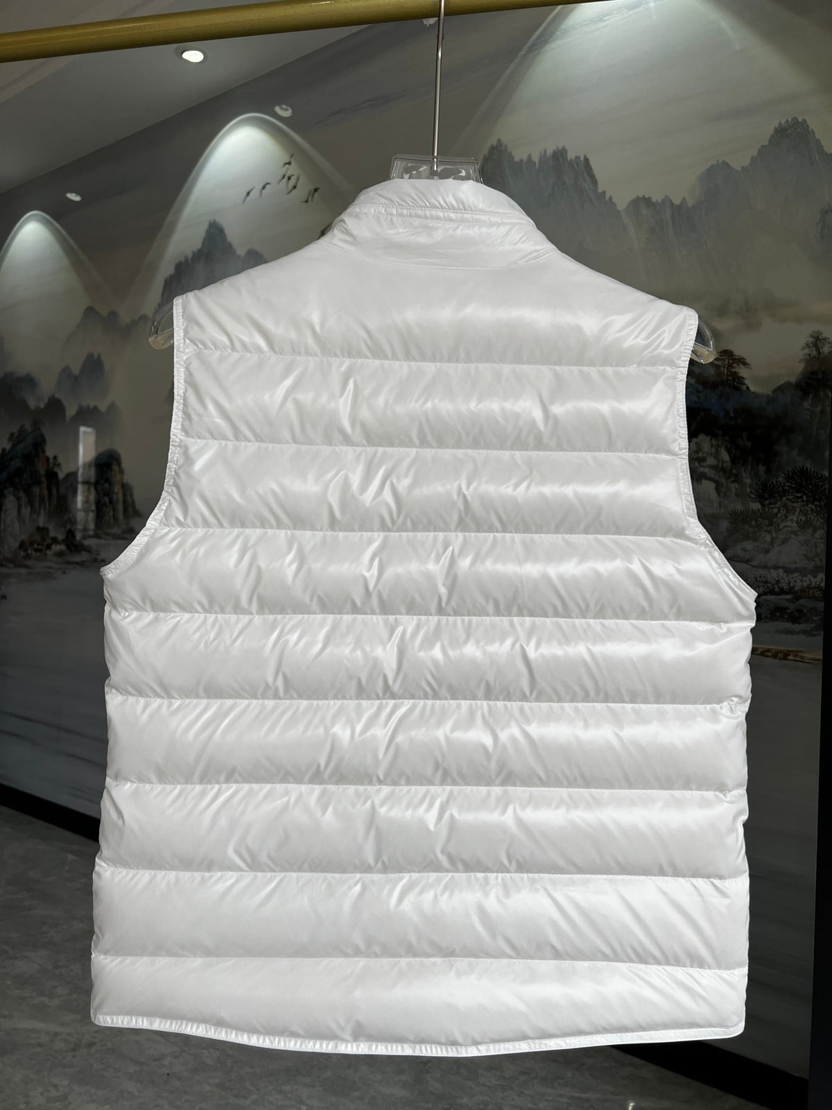 Moncler Glossy Quilted Vest with Angled Zip Pockets