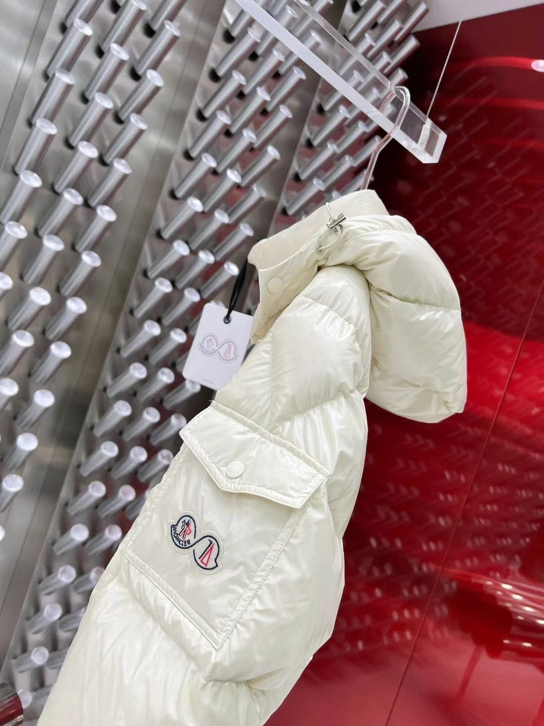 Moncler 70th Anniversary Hooded Puffer Jacket with Dual Logo Patch