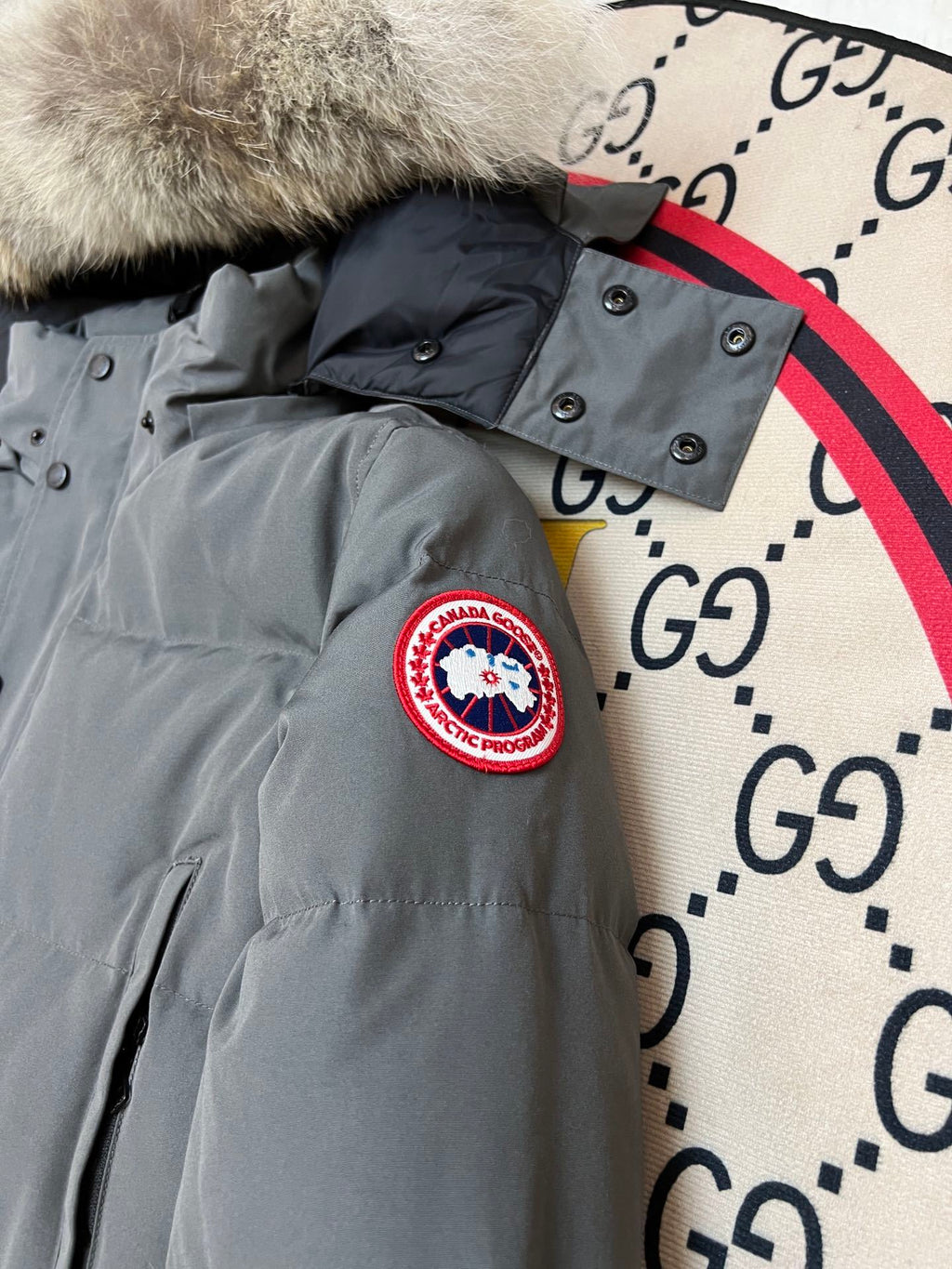 Canada Goose Unisex Hooded Puffer Jacket with Fur-Look Trim