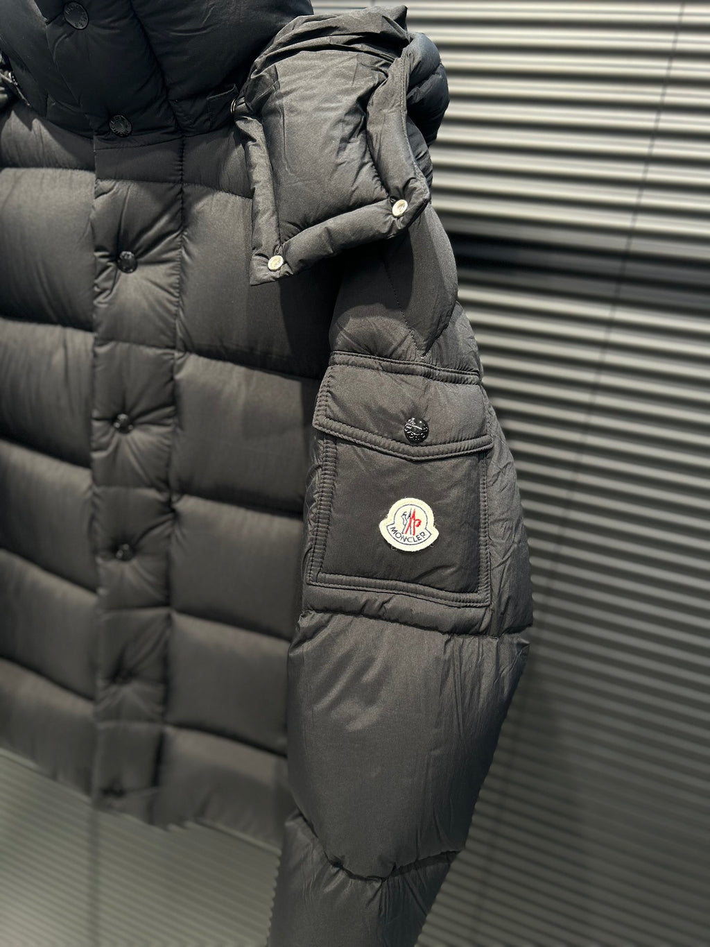Moncler Maya Matte Hooded Puffer Jacket - Black
