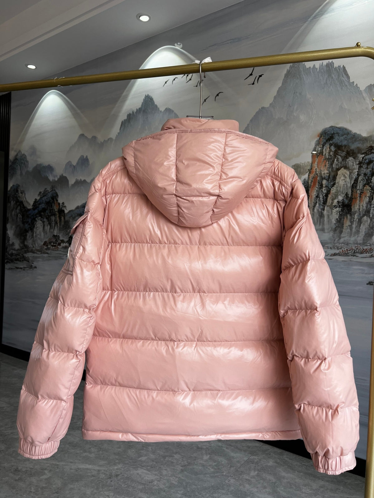 Moncler Maya Glossy Hooded Puffer Jacket