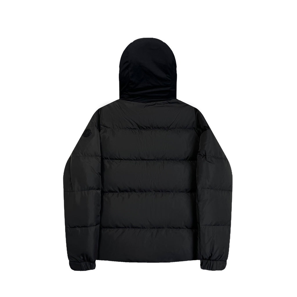 Hooded Puffer Jacket with Contrast Front Panel