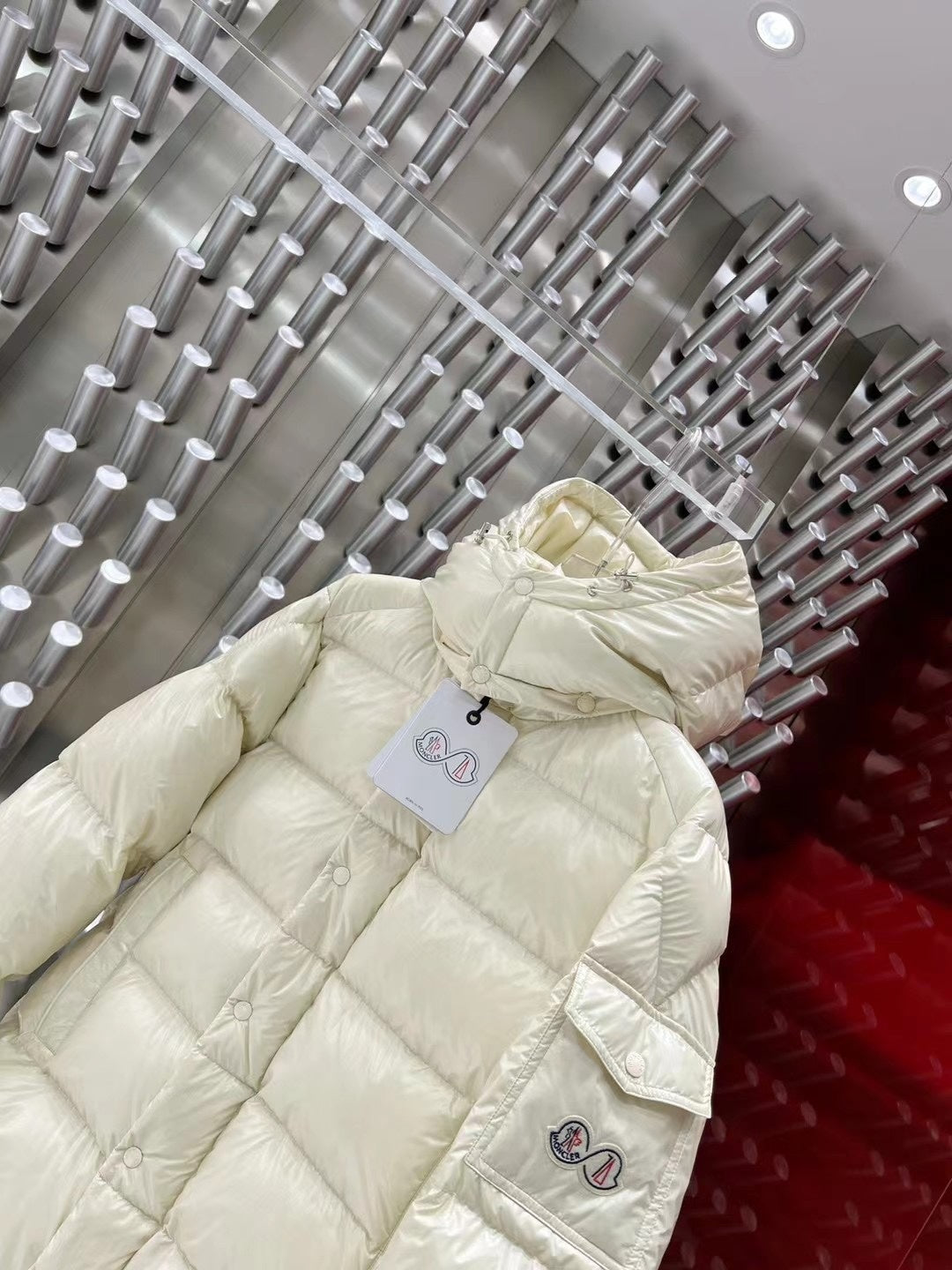Moncler 70th Anniversary Hooded Puffer Jacket with Dual Logo Patch