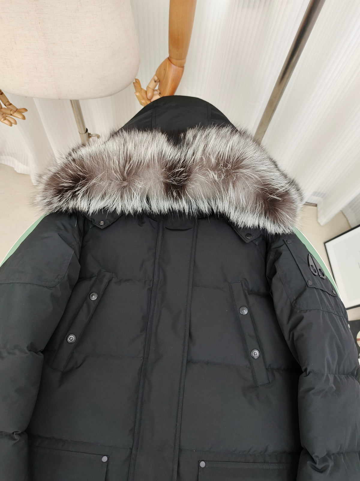 Moose Knuckles Women's Long Down Parka with Fur-Trim Hood