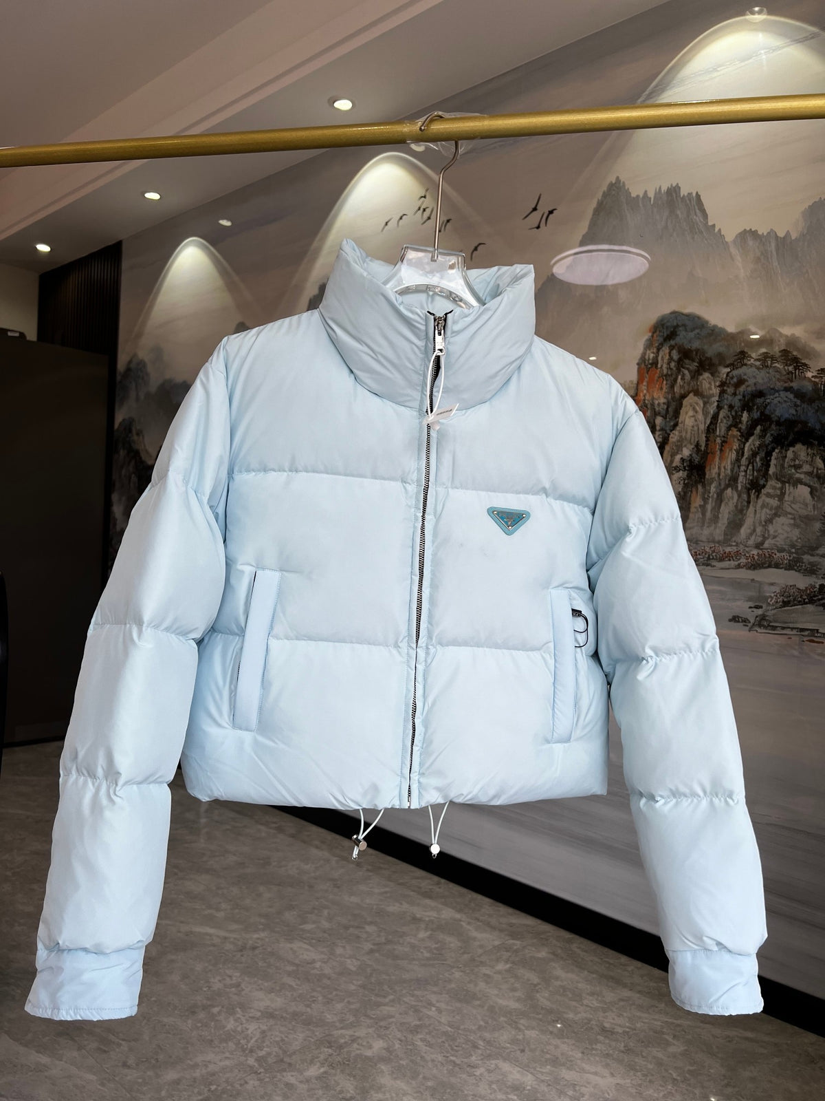 Prada Women's Cropped Stand-Collar Puffer Jacket