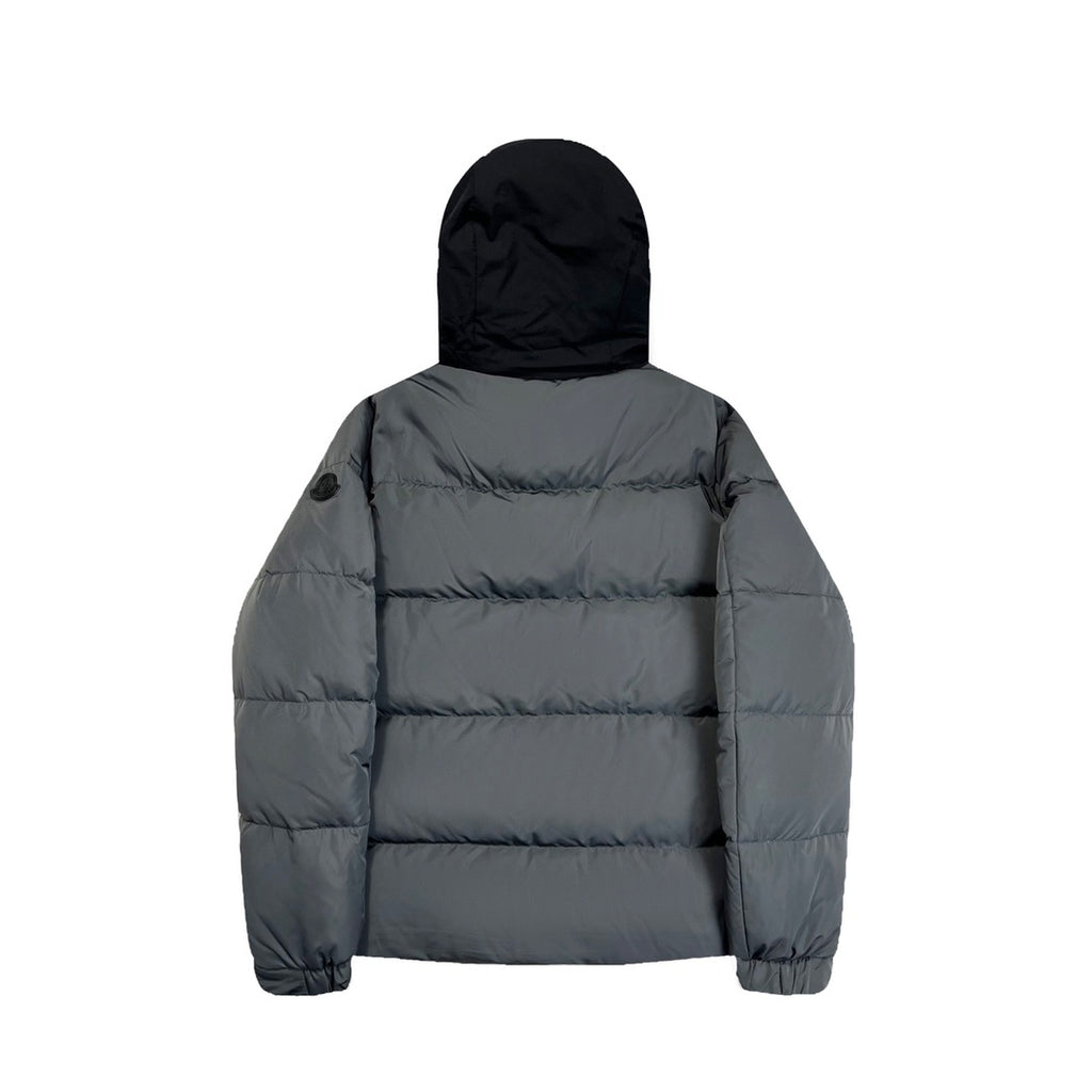 Hooded Puffer Jacket with Contrast Front Panel