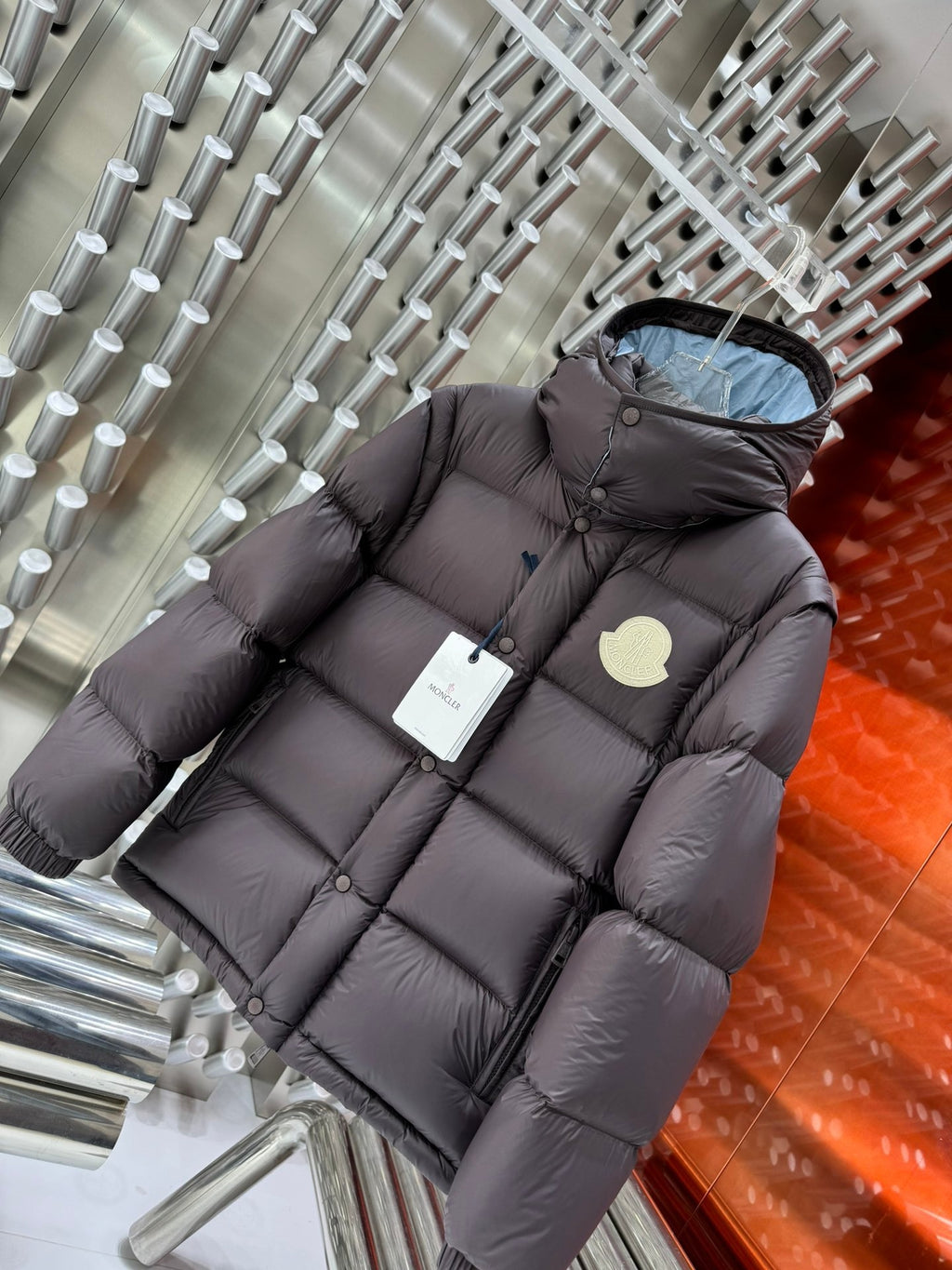 Moncler 2-in-1 Hooded Down Jacket with Detachable Sleeves