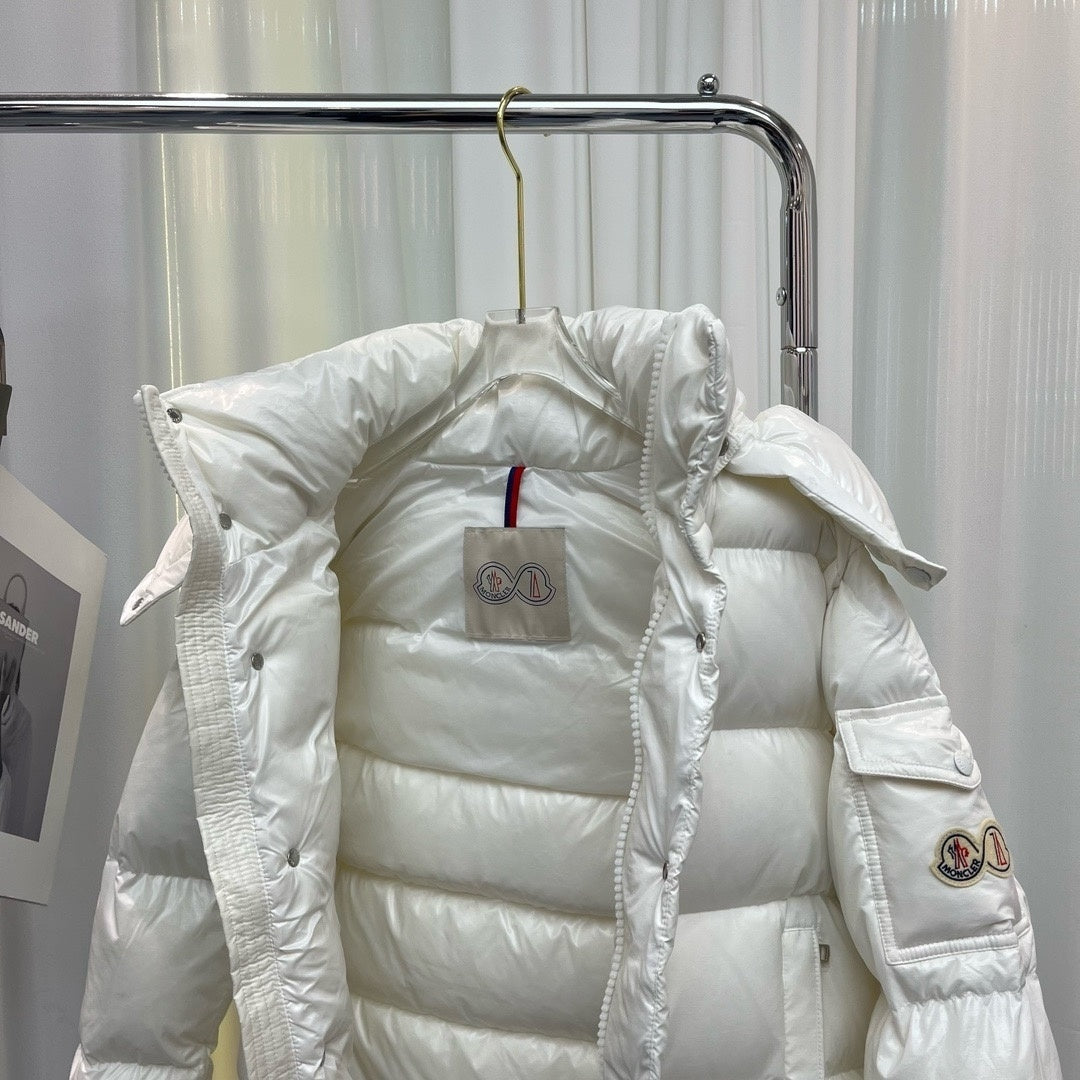 Moncler 70th Anniversary Hooded Puffer Jacket with Dual Logo Patch