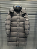 Moncler Maya Longline Matte Hooded Puffer Coat - Black