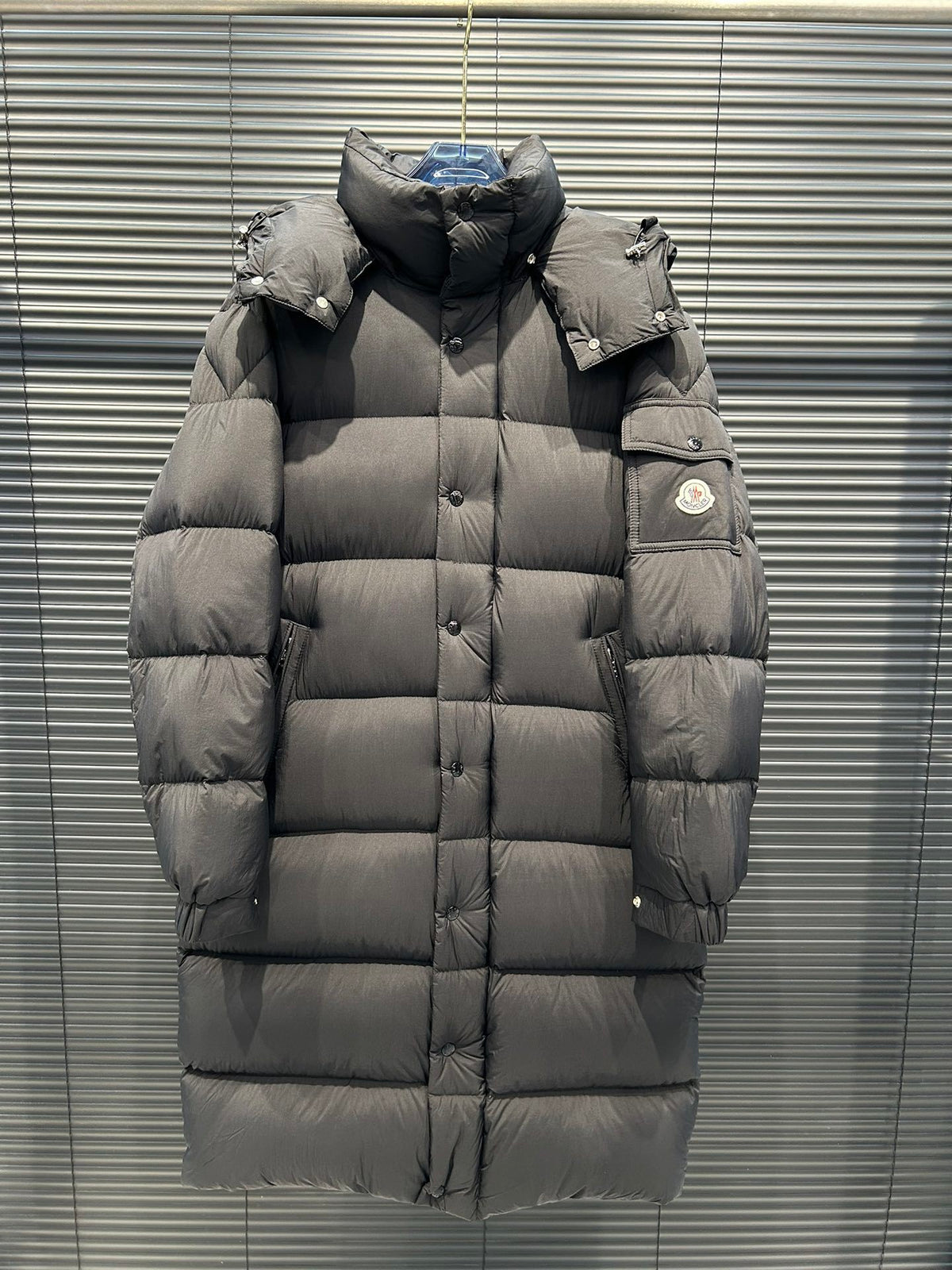 Moncler Maya Longline Matte Hooded Puffer Coat - Black