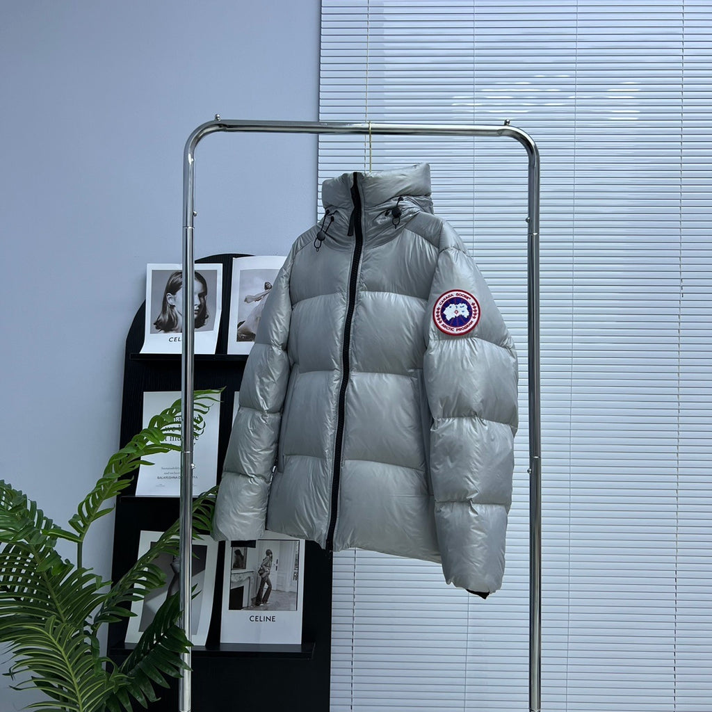 Canada Goose Crofton Hooded Down Puffer Jacket – Silver