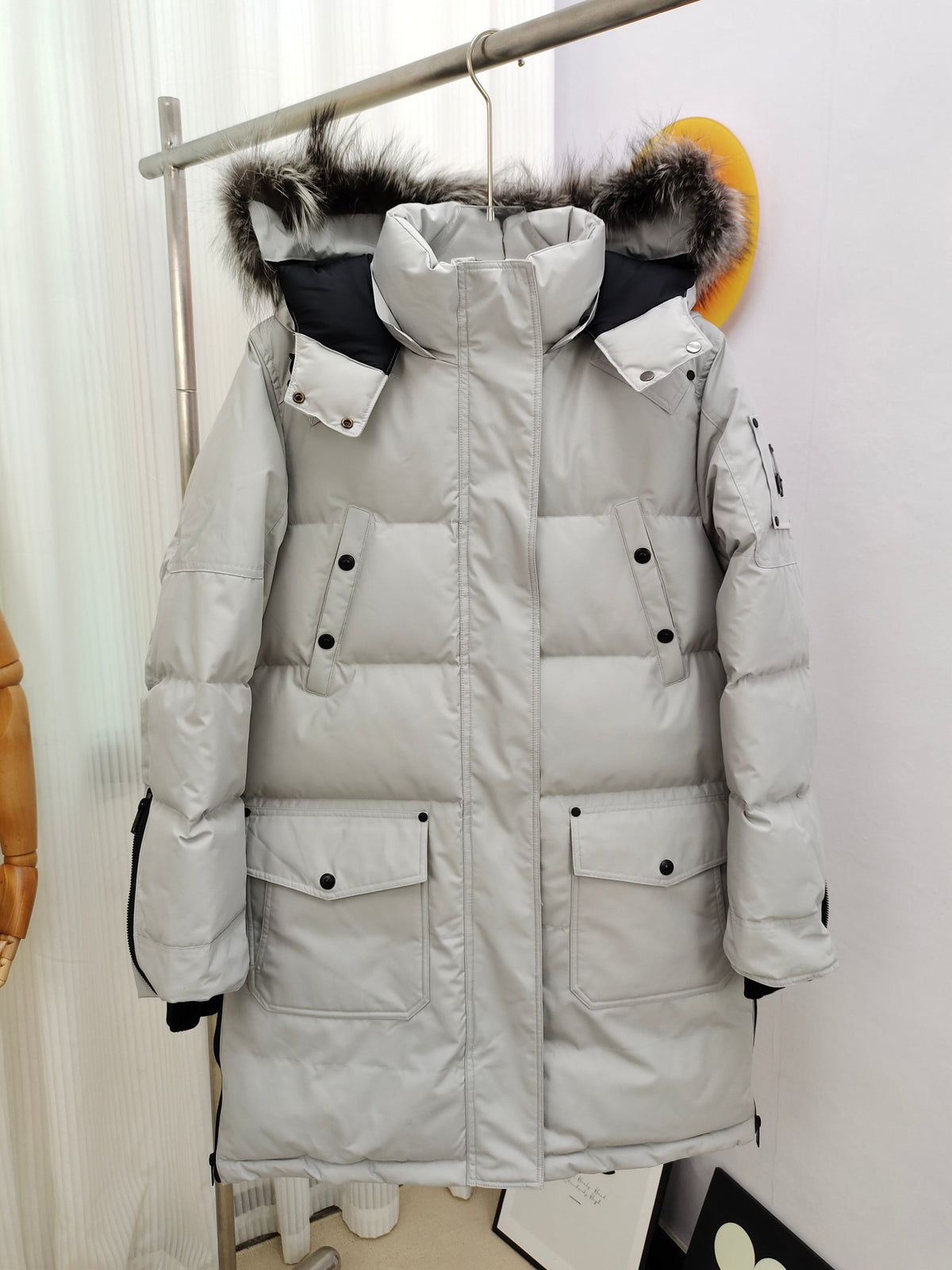 Moose Knuckles Women's Long Down Parka with Fur-Trim Hood