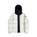 Hooded Puffer Jacket with Contrast Front Panel