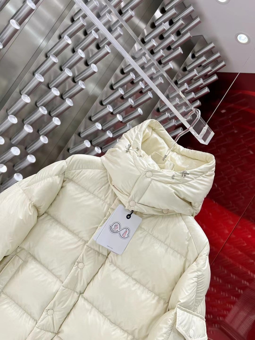 Moncler 70th Anniversary Hooded Puffer Jacket with Dual Logo Patch