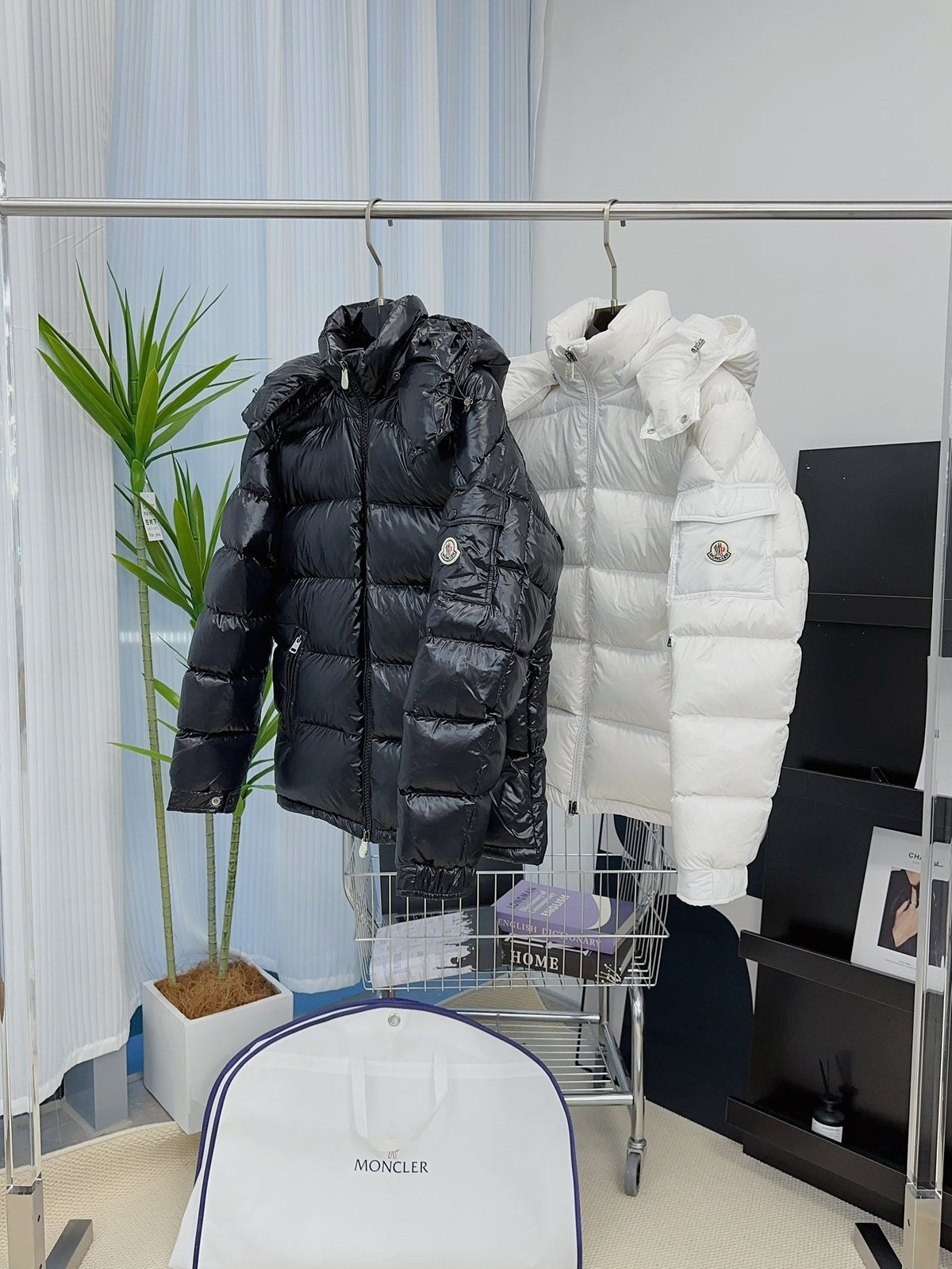 Moncler Maya Glossy Hooded Puffer Jacket
