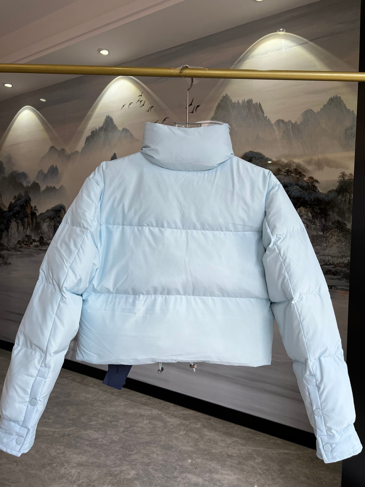 Prada Women's Cropped Stand-Collar Puffer Jacket