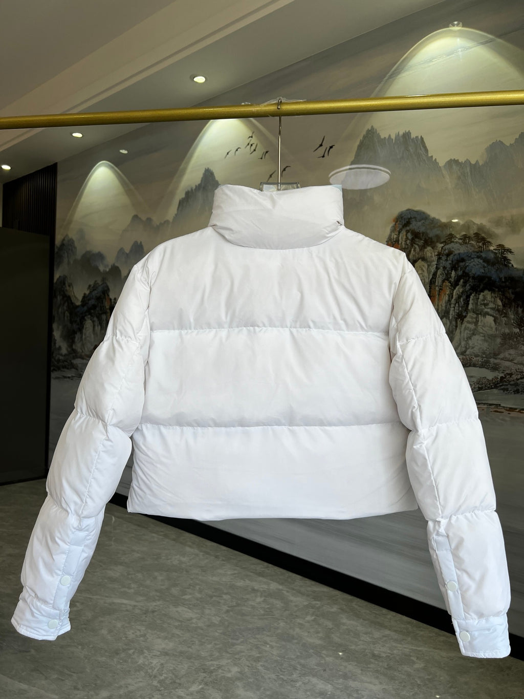 Prada Women's Cropped Stand-Collar Puffer Jacket
