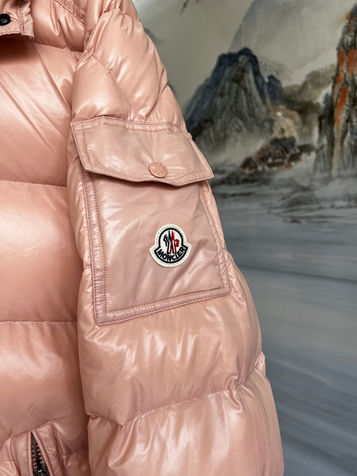 Moncler Maya Glossy Hooded Puffer Jacket