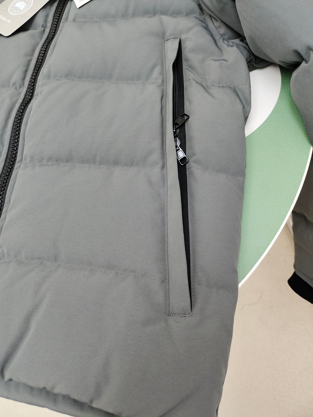 Canada Goose Stand-Collar Puffer Jacket with Contrast Ribbed Trim