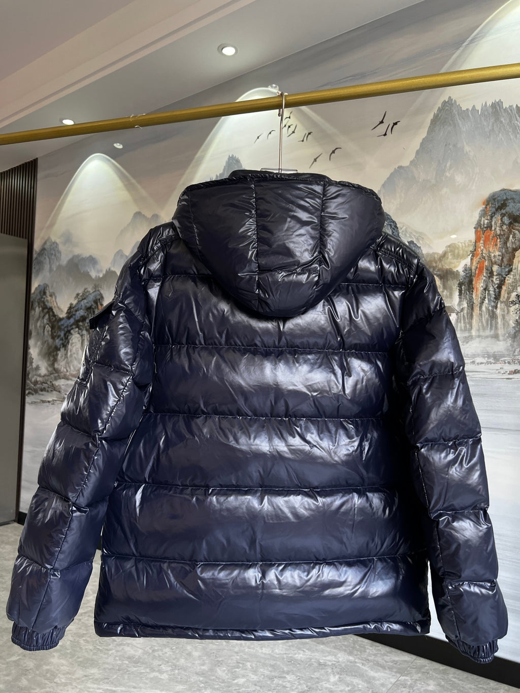 Moncler Maya Glossy Hooded Puffer Jacket