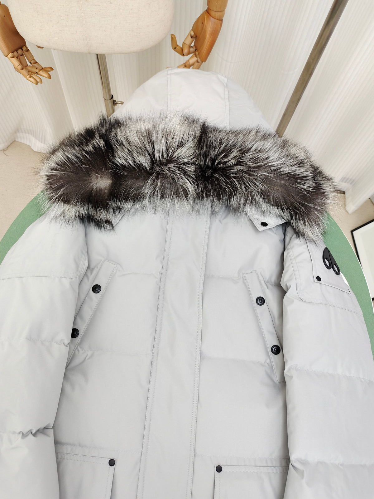 Moose Knuckles Women's Long Down Parka with Fur-Trim Hood