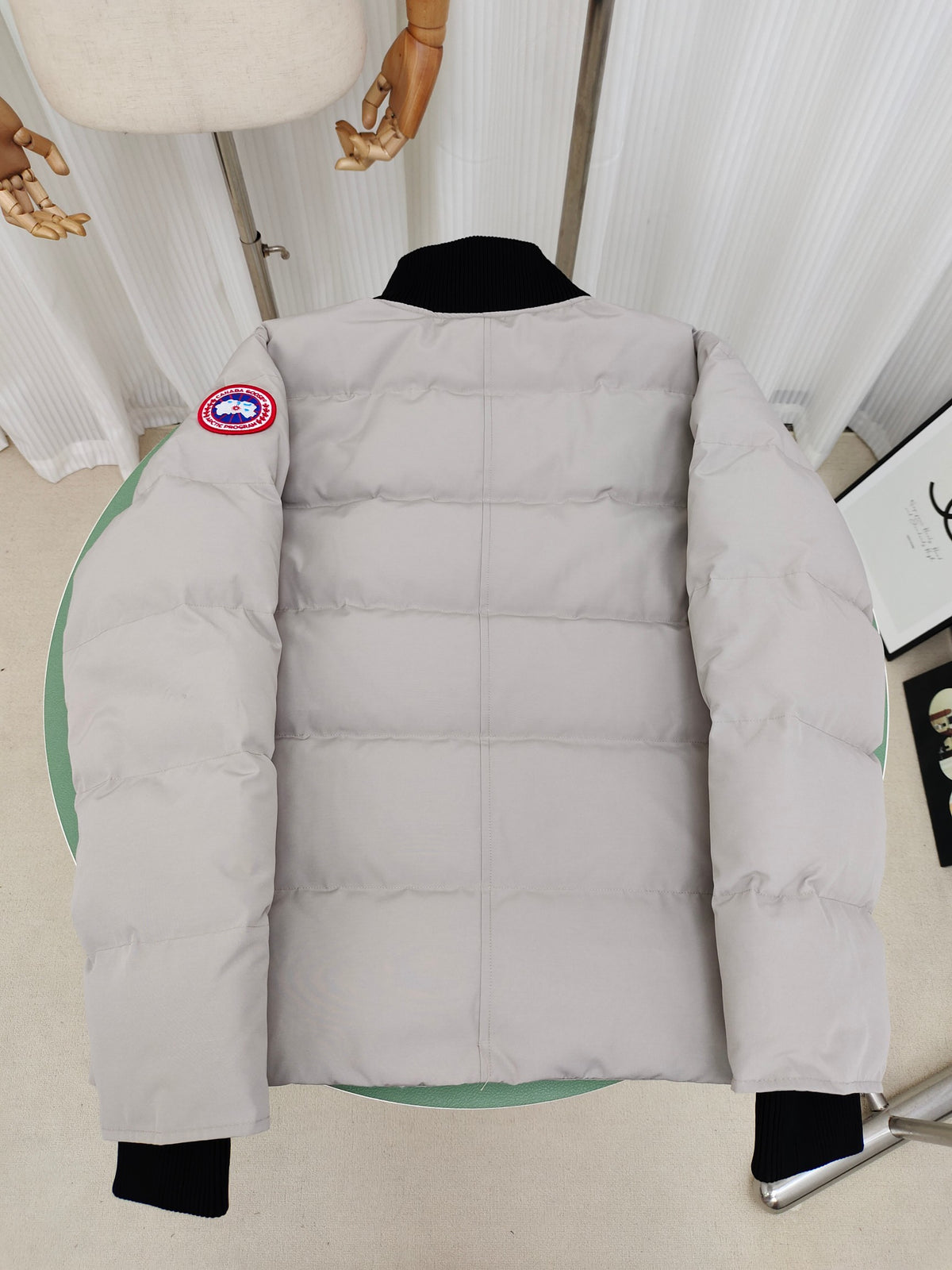 Canada Goose Stand-Collar Puffer Jacket with Contrast Ribbed Trim