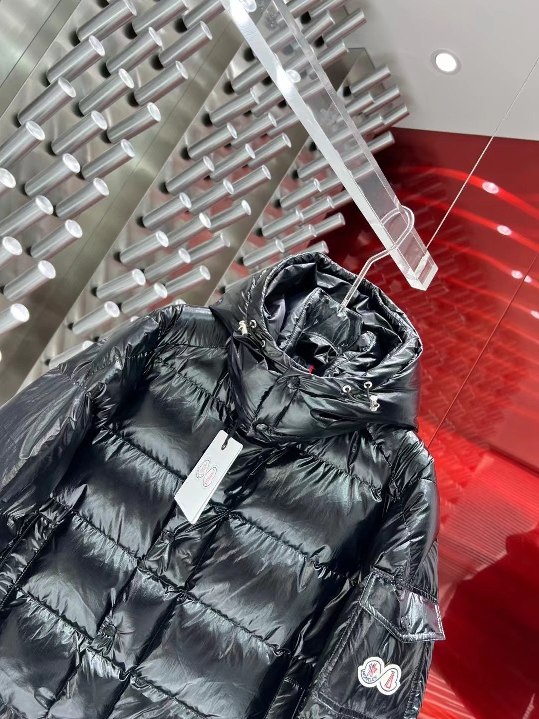 Moncler 70th Anniversary Hooded Puffer Jacket with Dual Logo Patch